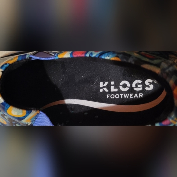 Klogs Footwear Naples Black with Geometric Pattern Nursing Shoes Size 7 - Picture 9 of 10